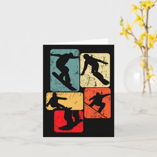 スノーボードスノーボーダースノーボーディングキッズボーイズメン カード (黄色い花)