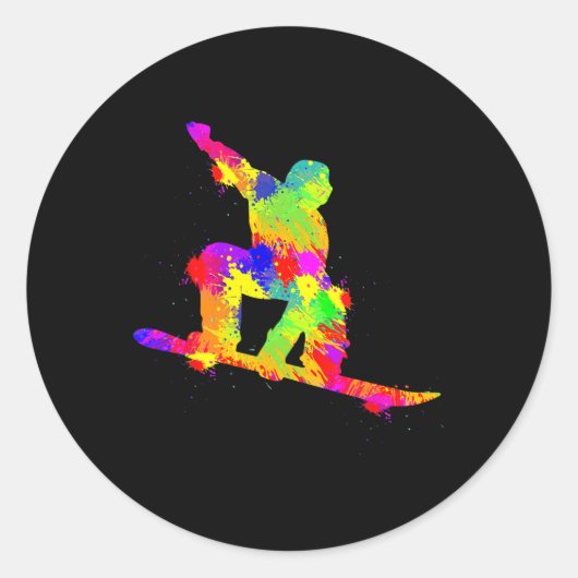 スノーボードスノーボーダースノーボーディングボーイズキッズメンズ1 ラウンドシール (正面)