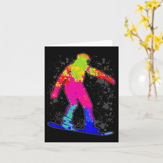 スノーボードスノーボーダースノーボーディングボーイズキッズメンズ2 カード (黄色い花)