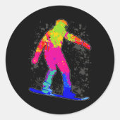 スノーボードスノーボーダースノーボーディングボーイズキッズメンズ2 ラウンドシール (正面)