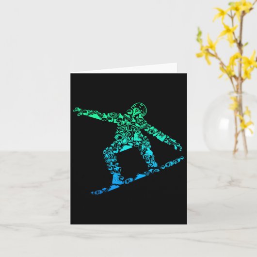 スノーボードスノーボーダースノーボーディングメンズボーイズキッズ カード (黄色い花)