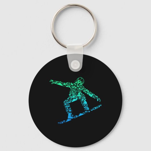 スノーボードスノーボーダースノーボーディングメンズボーイズキッズ キーホルダー (正面)