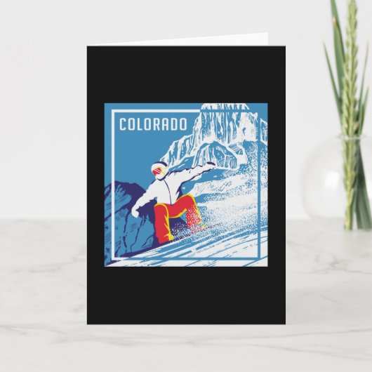 スノーボードスノーボーダー冬季ギフト カード (正面)