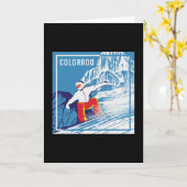 スノーボードスノーボーダー冬季ギフト カード (黄色い花)