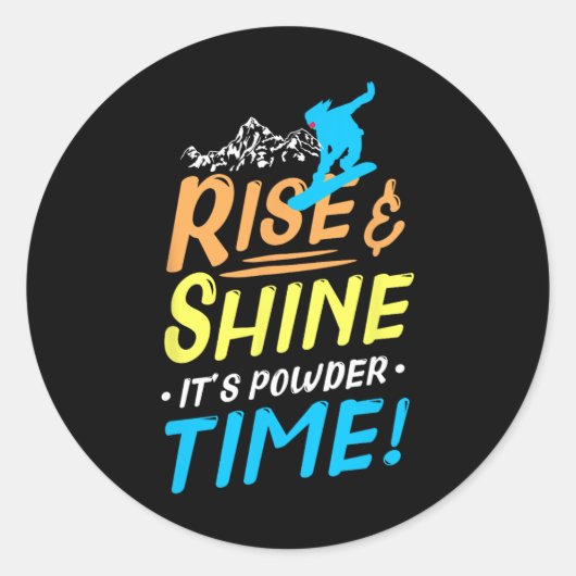 スノーボードスノーボーディングスノーボーダースノーボーダーGif ラウンドシール (正面)