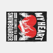 スノーボードスノーボードガールフレンド妻マイハート フリースブランケット (正面(横))