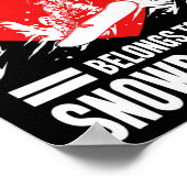 スノーボードスノーボードガールフレンド妻マイハート ポスター (角)