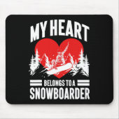 スノーボードスノーボードガールフレンド妻マイハート マウスパッド (正面)
