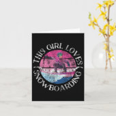 スノーボードスノーボードガールヴィンテージレトロこのギル カード (黄色い花)