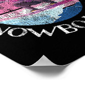 スノーボードスノーボードガールヴィンテージレトロこのギル ポスター (角)