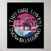 スノーボードスノーボードガールヴィンテージレトロこのギル ポスター (正面)