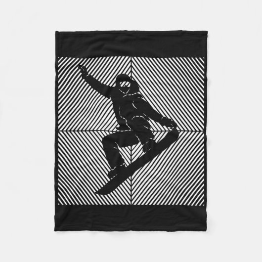 スノーボードスノーボードスキリフトスノーボーダー フリースブランケット (正面)