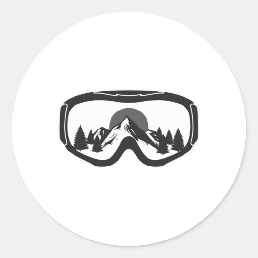 スノーボードスノーボードスノーボーダーおもしろいギフトアイディア ラウンドシール (正面)