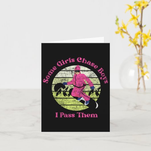 スノーボードスノーボードヴィンテージガールレトロソウルギル カード (黄色い花)