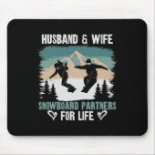 スノーボードスノーボードヴィンテージハスンド妻の結婚 マウスパッド (正面)