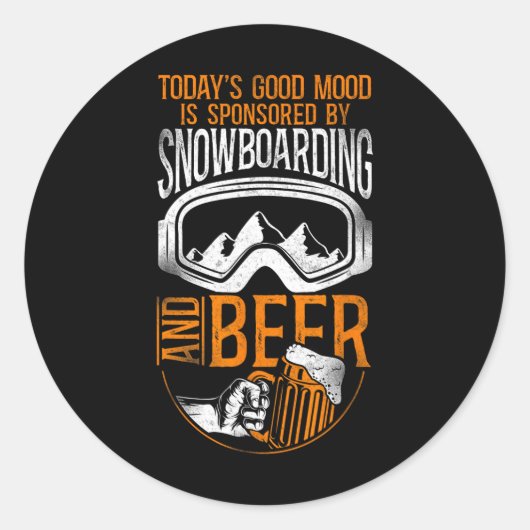 スノーボードスノーボードヴィンテージビール ラウンドシール (正面)