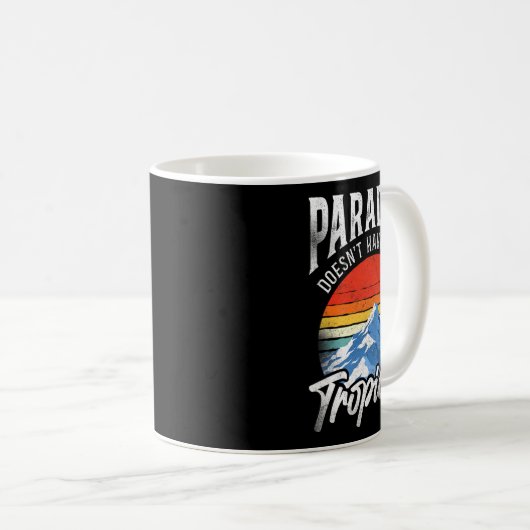 スノーボードスノーボードヴィンテージマウンテンウィンタースキー コーヒーマグカップ (正面右)