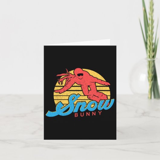 スノーボードスノーボードヴィンテージレトロバニーガール カード (正面)