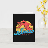 スノーボードスノーボードヴィンテージレトロバニーガール カード (黄色い花)