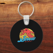 スノーボードスノーボードヴィンテージレトロバニーガール キーホルダー (正面)