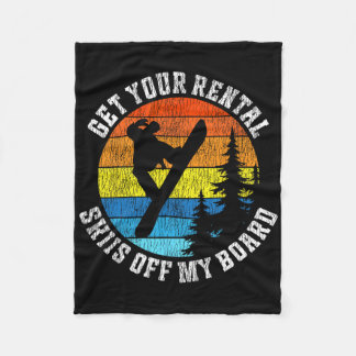 スノーボードスノーボードヴィンテージレトロレンタル フリースブランケット