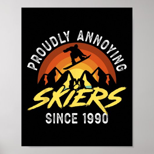 スノーボードスノーボードヴィンテージレトロ誇らしげに不快感 ポスター (正面)