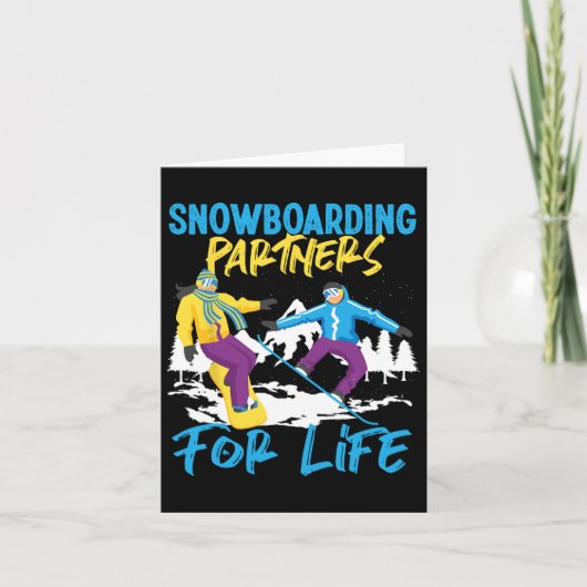 スノーボードスノーボード結婚妻の夫スノーブ カード (正面)