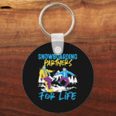 スノーボードスノーボード結婚妻の夫スノーブ キーホルダー (正面)