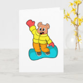 スノーボードスポーツでベア カード (黄色い花)