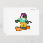 スノーボードスポーツの犬 ポストカード (正面/裏面)