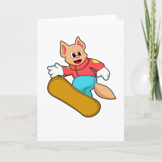 スノーボードスポーツの猫 カード (正面)