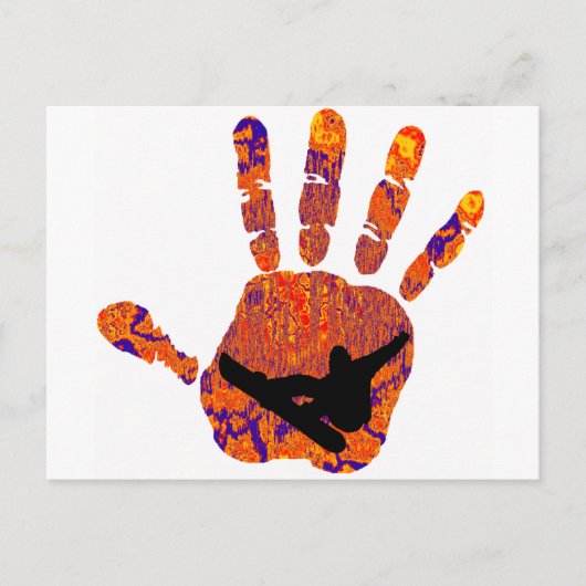 スノーボードセットの心 ポストカード (正面)