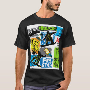 スノーボードタイポグラフィ:エクストリームキッズの背景。 Tシャツ