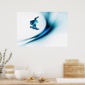 スノーボードデザインプリント ポスター (キッチン)