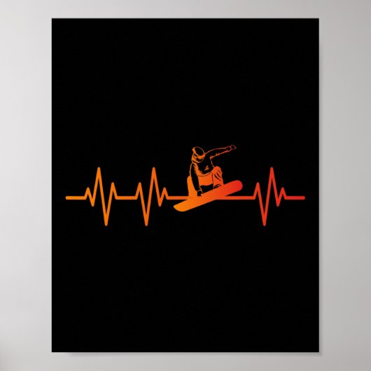 スノーボードハートビート80s 90sレトロ冬季スノーボード ポスター (正面)