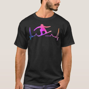 スノーボードハートビート80s 90sレトロ冬季スノーボード tシャツ