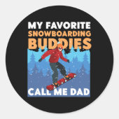 スノーボードパパファーザーマイお気に入りのスノー ラウンドシール (正面)