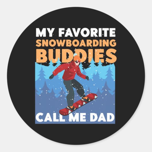 スノーボードパパファーザーマイお気に入りのスノー ラウンドシール (正面)