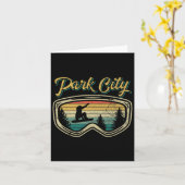 スノーボードパークシティユタ動揺してゴーグルビッグアイ カード (黄色い花)