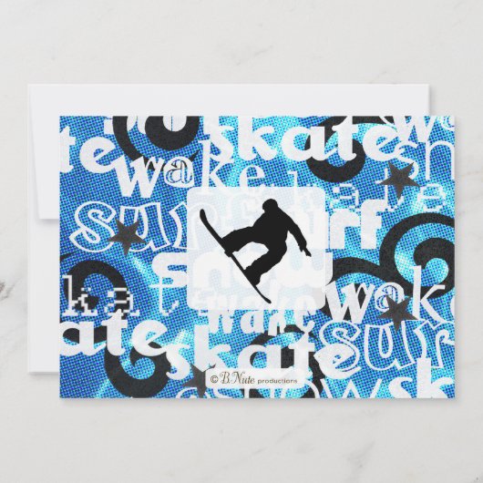 スノーボードパーティの招待状 招待状 (裏面)