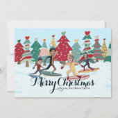 スノーボードファミリークリスマスカード シーズンカード (正面)