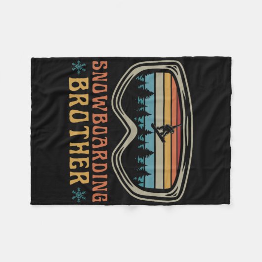 スノーボードブラザーマッチングファミリースノーボードトリ フリースブランケット (正面(横))