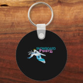 スノーボードプリンセスクラウンウィンタースノーボーダースノーボ キーホルダー (正面)