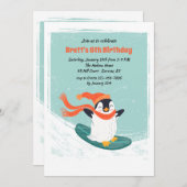 スノーボードペンギンの招待状 招待状 (正面/裏面)