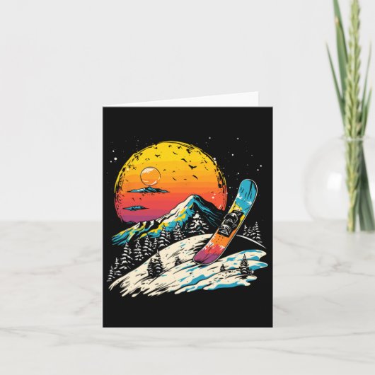 スノーボードポートレートウィンタースポーツ カード (正面)