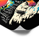 スノーボードポートレートウィンタースポーツ ポスター (角)