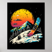 スノーボードポートレートウィンタースポーツ ポスター (正面)