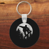 スノーボードムーンスノーボードウィンタースポーツスノーボーア キーホルダー (正面)