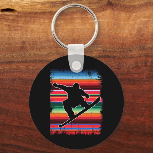 スノーボードメキシカンセラペプリントシンコデマヨスノーブ キーホルダー (正面)
