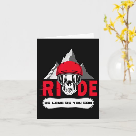 スノーボードライドアプリスキーおもしろいスカルことわざギフト カード (黄色い花)